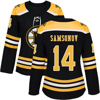 Black Women's Sergei Samsonov Authentic Boston Bruins Home Jersey