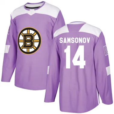 Purple Men's Sergei Samsonov Authentic Boston Bruins Fights Cancer Practice Jersey