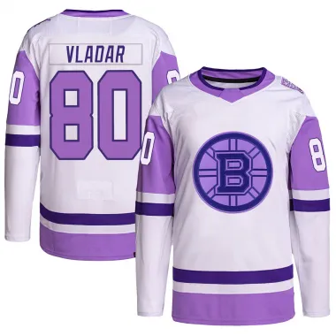 White/Purple Men's Daniel Vladar Authentic Boston Bruins Hockey Fights Cancer Primegreen Jersey